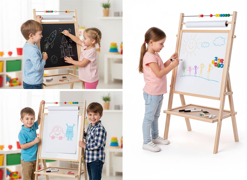 Lavagna 3 in 1 per Bimbi in Legno 75 cm Creativity