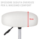 Sgabello Estetista Girevole Seduta Imbottita 10cm Ecopelle Salone Studio Bianco