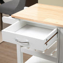 Carrello da Cucina 92x40x84 cm 1 Cassetto 1 Armadietto 3 Ripiani in MDF e Acciaio Bianco