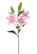 Set 4 Lilium Artificiali Stargaze Composto da 3 Fiori Altezza 67 cm Rosa