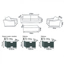 Set Salotto da Giardino Divano 2 Poltrone e Tavolino con Cuscini in Wicker Grigio