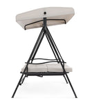 Dondolo da Giardino 3 Posti Schienale Ribaltabile con Cuscini 185x110x163h cm in Acciaio e Poliestere Taurus Grigio Chiaro