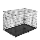Trasportino in Acciaio per Animali Pieghevole Nero 122x77x82 cm 