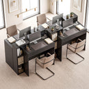 Scrivania PC Moderna 100x40x90 cm con 3 Ripiani Aperti e Cassetto in Legno Nero      