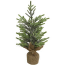 Albero di Natale 42 cm Alberello Pino con Base Sacco Iuta Decorazione Natalizia