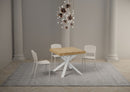  Tavolo Allungabile 90-194x90x76 cm Clerk Quercia Natura Gambe Bianche