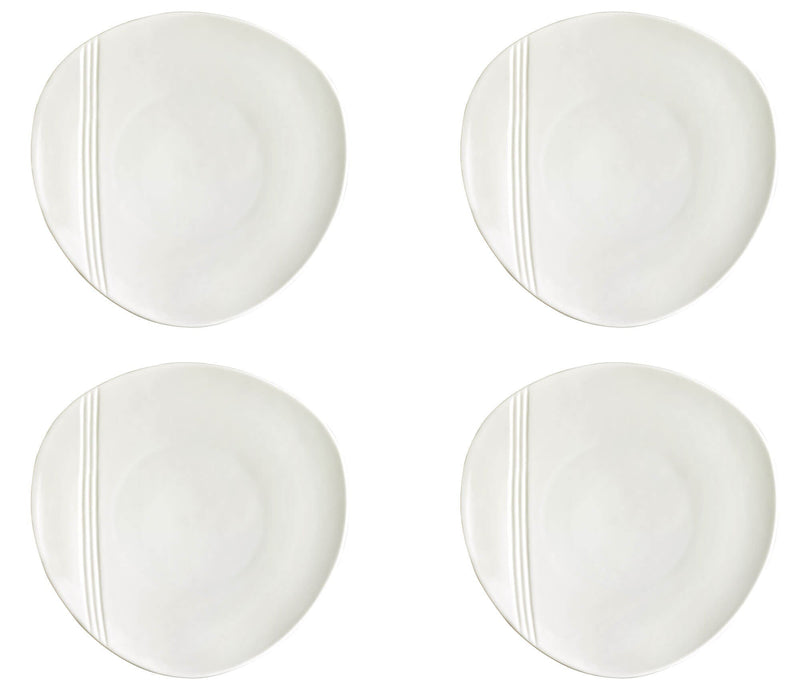 Set 4 Sottopiatti Piani Ø31 cm in Porcellana Allluminica Kaleidos Aluxina Miami Bianchi