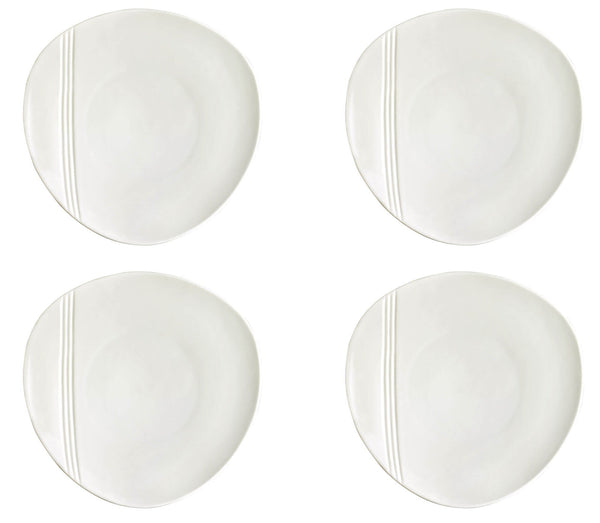 Set mit 4 Platztellern Ø31 cm aus allluminischem Porzellan Kaleidos Aluxina Miami Bianchi sconto