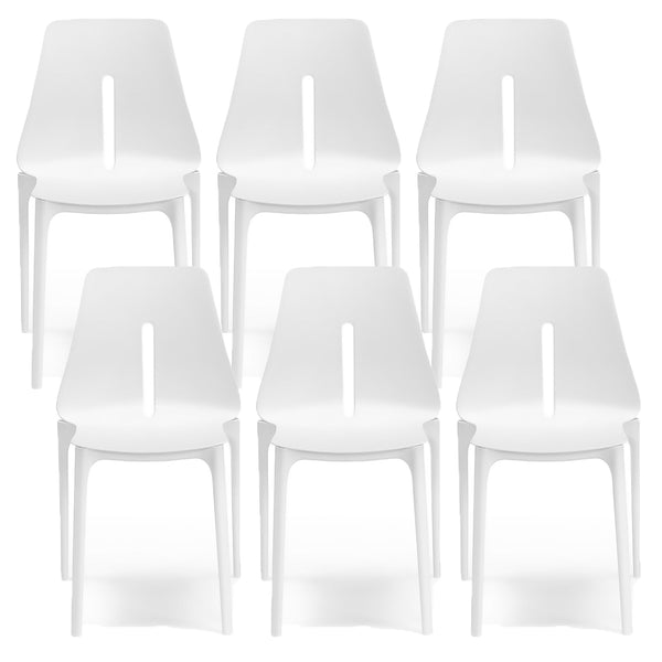 Set 6 Sedie 55x 51x85 cm in Polipropilene Lisbona Bianca online