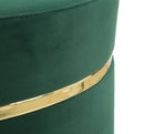 Sgabello Paris Verde Ø35x40,5 cm Legno Spugna e Velluto Sintetico Verde e Oro e Nero
