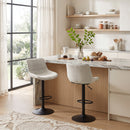 Set 2 Sgabelli Bar Girevoli Regolabili 47x53x90-110 cm con Base in Metallo e Schienale Bianco Crema      