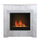 Camino a Bioetanolo da Pavimento 96x35xH96 cm Bellini Effetto Marmo Bianco