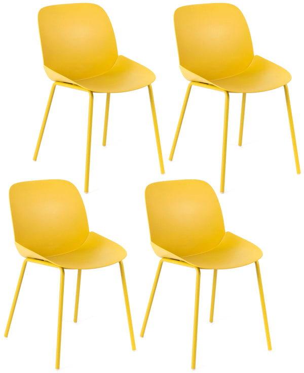 prezzo Set 4 Sedie 55x46xH79 cm in Polipropilene Eva Senape