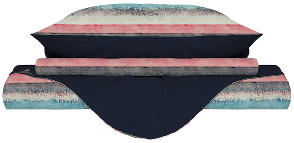 Bettbezug mit Kissenbezügen bedruckt in Mikrofaser Sarah Verschiedene Größen sconto