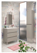 Mobile da Bagno a Terra con Lavabo 100 cm e Specchio Bali Light Tortora      
