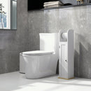Mobile Bagno Stretto Salvaspazio 20x20x80 cm con Porta Carta Igienica Ripiani Regolabili in MDF Bianco      
