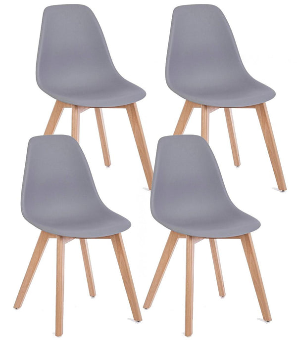 prezzo Set mit 4 Stühlen 51,5 x 46,5 x 86 cm aus grauem Kunststoff