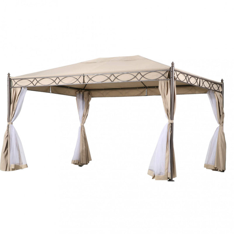 Gazebo Karnak 3x4x2,60 h m in Acciaio Antracite