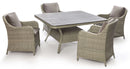 Tavolo da Giardino 140x140x71 cm in Wicker Taddei Rialto Grigio