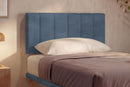 Letto 1 Piazza e Mezza con Rete Rivestita Microfibra Blu Tessis Testata Vertical Varie Misure