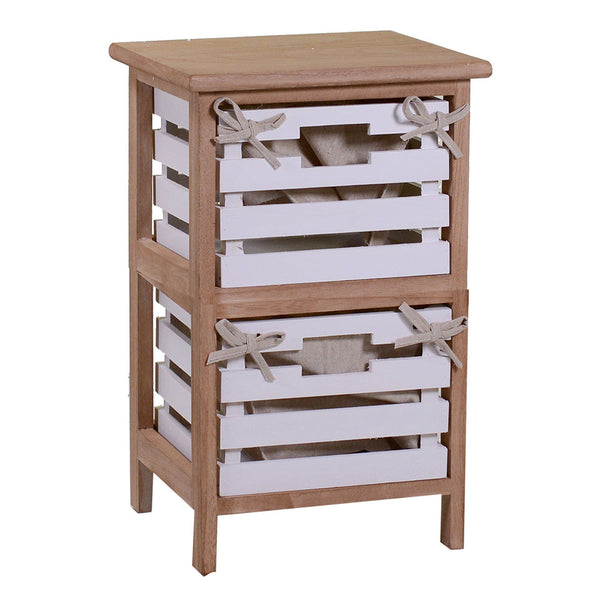 online Kommode mit 2 Schubladen aus Holz 30x27x47cm Adami Arianna Natur und Weiß