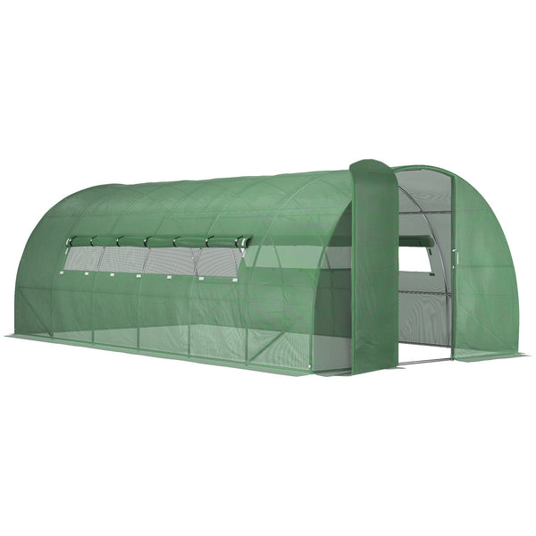 Tunnel-Gewächshaus 570 x 292 x 197 cm für Gemüsegarten aus Stahl und grüner Abdeckung online