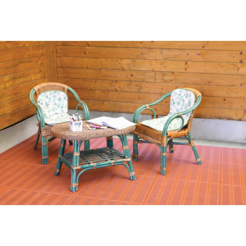 Set 4 Piastrelle in Plastica da Esterno 60 x 60 cm 