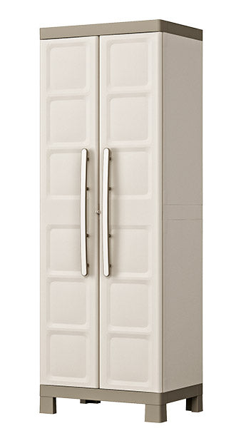 sconto Armadio da Esterno 4 Ripiani 65x45x182H cm in Plastica Keter Excellence Alto Beige/Tortora
