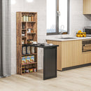 Scrivania Moderna Pieghevole 98x51x153 cm con Libreria e Lavagna in Legno e Metallo Marrone Rustico      