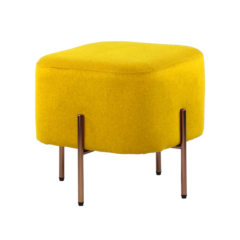 Pouf Poggiapiedi 41x41x41 cm in Tessuto Kate Giallo