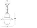 Lampada Sospesa in Alluminio Colore Grigio per Esterno Linea Ice Livos
