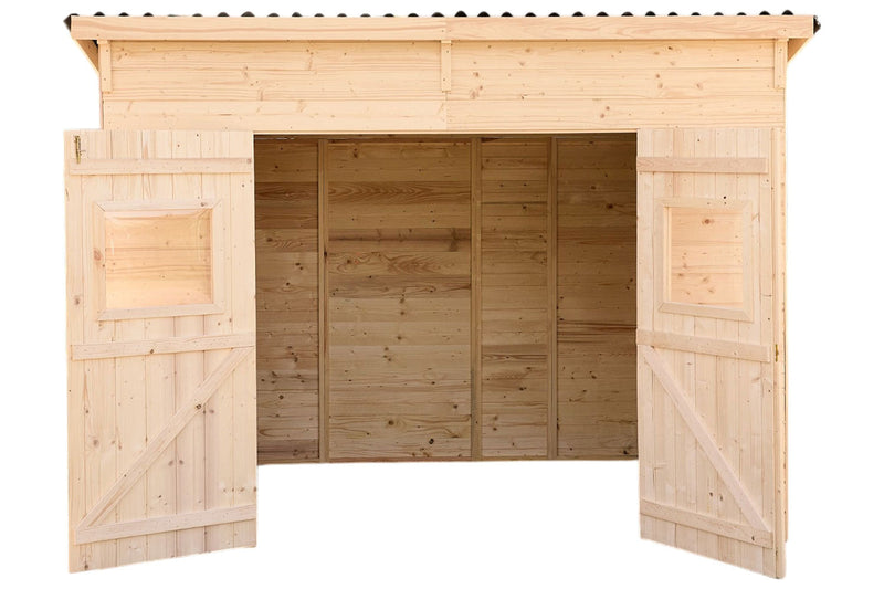 Casetta Box da Giardino 2,8x2 m con Pavimento in Legno Picea Massello 16mm Eden