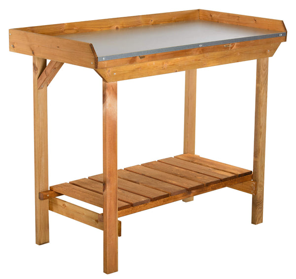 Werkbank für die Gartenarbeit 108x52x92 cm aus Holz sconto