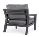 Set 2 Poltrone con Cuscini da Giardino 80x85x88 cm in Alluminio Hendrix Antracite