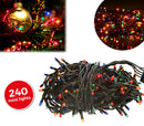 Luci di Natale 240 LED 11,56m Multicolor da Interno Cavo Verde