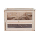 Gabbia per Criceti e Piccoli Roditori in Legno di Abete 60x35x42 cm 