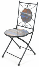 Sedia da Giardino Pieghevole in Ferro con Mosaico Soriani Capri Nera