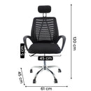 Sedia Poltrona Direzionale da Ufficio con Poggiatesta e Braccioli Nero