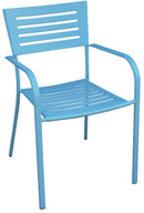 Sedia da Giardino con Braccioli in Ferro Vorghini Taormina Azzurra