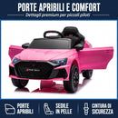 Macchina Elettrica per Bambini Licenza Audi RS 3 Sportback 12V Sedili in Pelle e Telecomando Rosa     