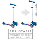 Monopattino a 3 Ruote a LED 3 Altezze Max 50Kg Globber PRIMO Fantasy Lights Up USA Blu