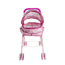 Passeggino pieghevole per bambole Rosa con parasole cappottina