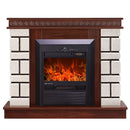 Camino Elettrico da Pavimento 87,4x108x24,5 cm Effetto Fiamma 2000W Nazarii mini & Cristina Noce