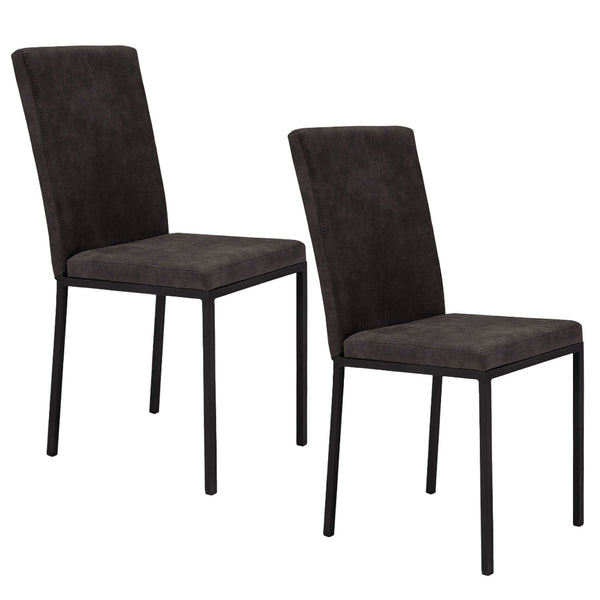 Set 2 sedie Imbottite 42x54x93 cm in Tessuto Ranger Licya Moka Bufalo / Gambe Ghisa prezzo