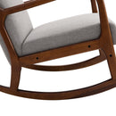 Poltrona a Dondolo 64x86x80 cm in Legno  Grigia