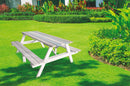 Set Birreria da Giardino Tavolo e 2 Panche in Legno Soriani Bianco