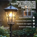 Set 2 Lampioni Solari da Giardino Ø235x186 cm Lampada 2 Modalità 50-100 LM in Acciaio Inox Nero      