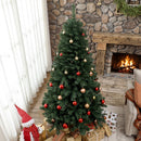 Albero di Natale Artificiale 98x98x180 cm con 888 Rami Ignifughi e Base Pieghevole in Metallo Verde      