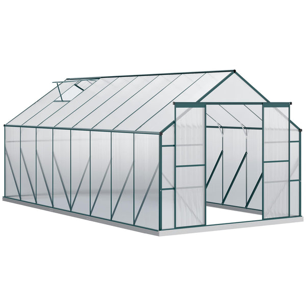 Gartengewächshaus 244 x 500 x 216 cm aus grünem Polycarbonat sconto