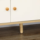 Mobile da Cucina per Microonde 90x30x94 cm in Truciolato Naturale e Bianco